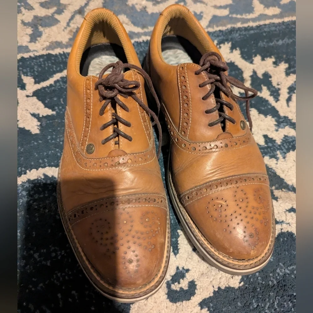Peter Millar Men's Tan Brogue Oxfords